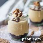 No-Bake Peanut Butter Pie Jars with chocolate cookie crust and creamy filling.