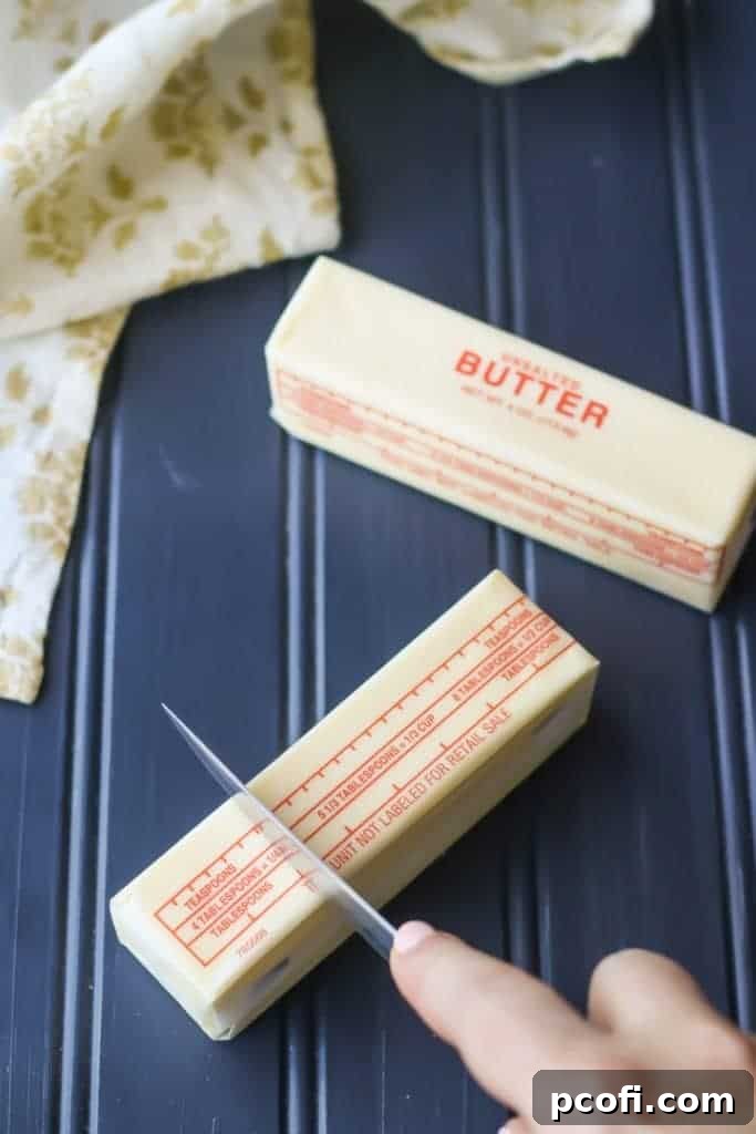 How to measure butter for baking.
