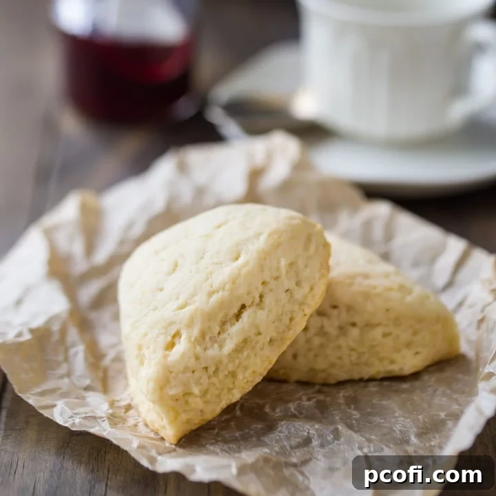 Basic Scone Recipe: moist, buttery, and melt-in-your-mouth plain scones.