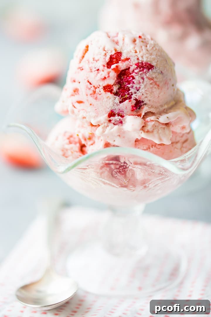 No-churn fresh strawberry ice cream