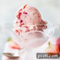 Homemade strawberry ice cream from scratch