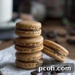 Small square image of coffee macarons