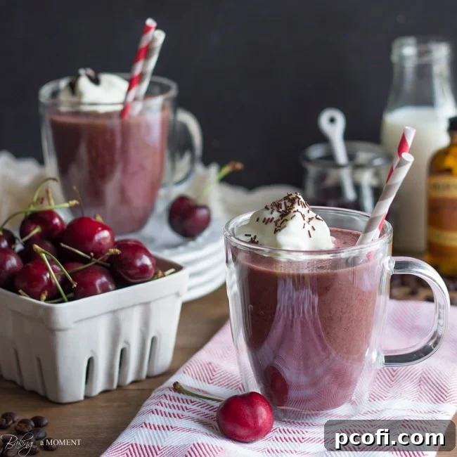 Cherry Almond Mocha Smoothie | A Sweet & Seasonal Pick-Me-Up