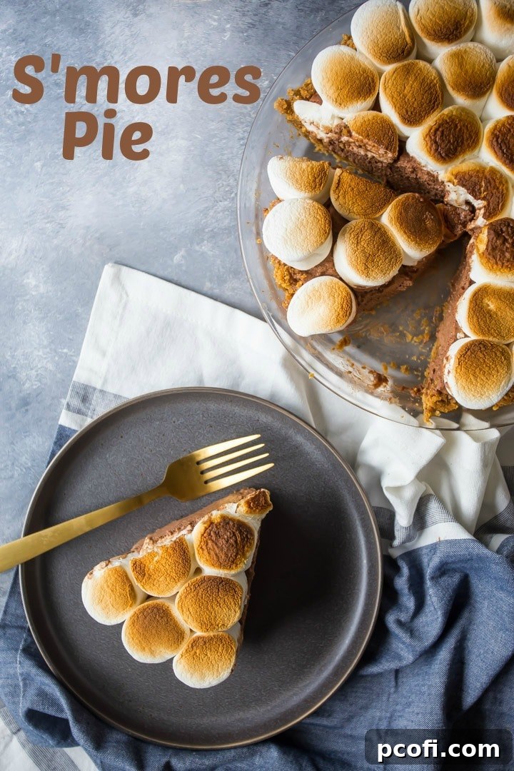Easy S'mores Pie Recipe - A delightful no-bake dessert featuring a golden graham cracker crust, rich chocolate mousse, and perfectly browned marshmallows.