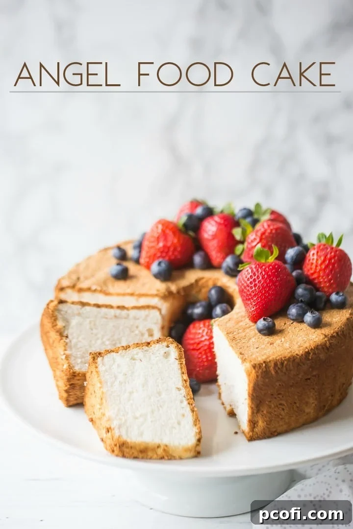 Easy Angel Food Cake Recipe from Scratch with Fresh Berries