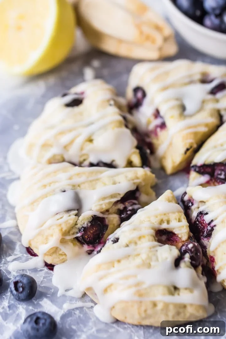 Simple Lemon Blueberry Scones Recipe with a sweet glaze