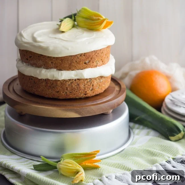Zucchini Cake with Cream Cheese Frosting, a perfect way to use garden zucchini