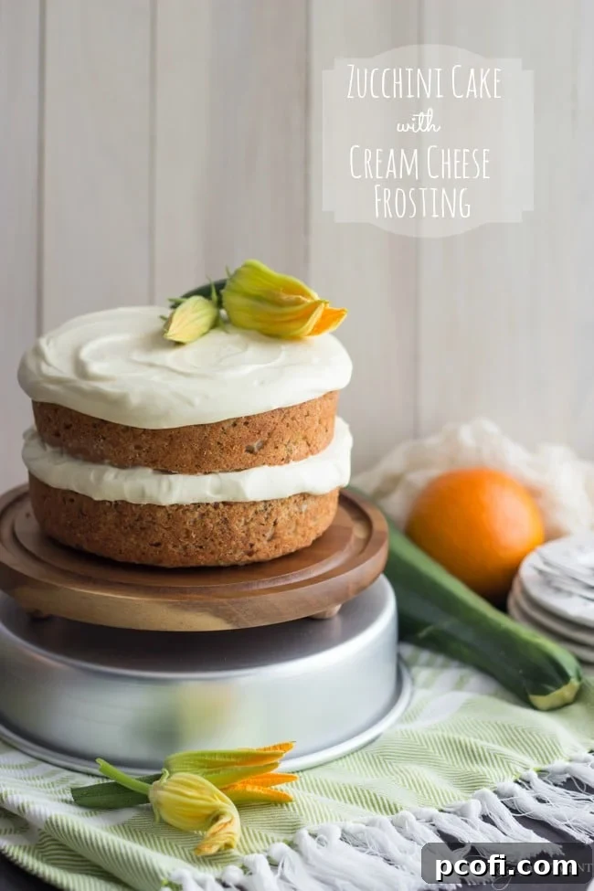 Moist Zucchini Cake layers with cinnamon and orange zest