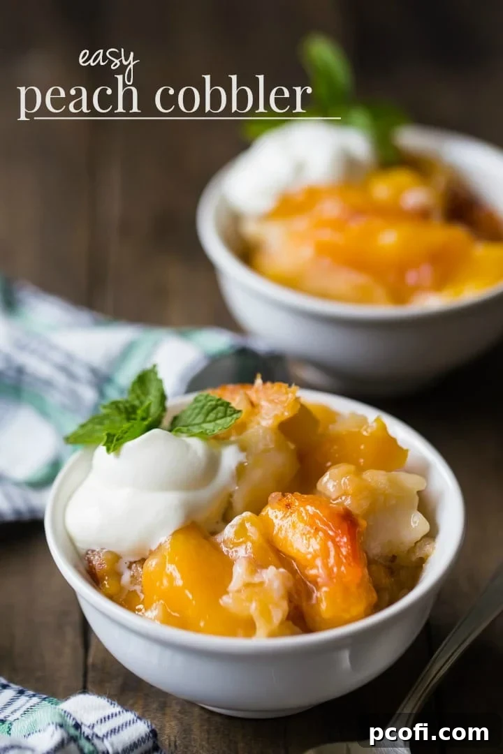 Easy Peach Cobbler Recipe with Fresh or Frozen Peaches