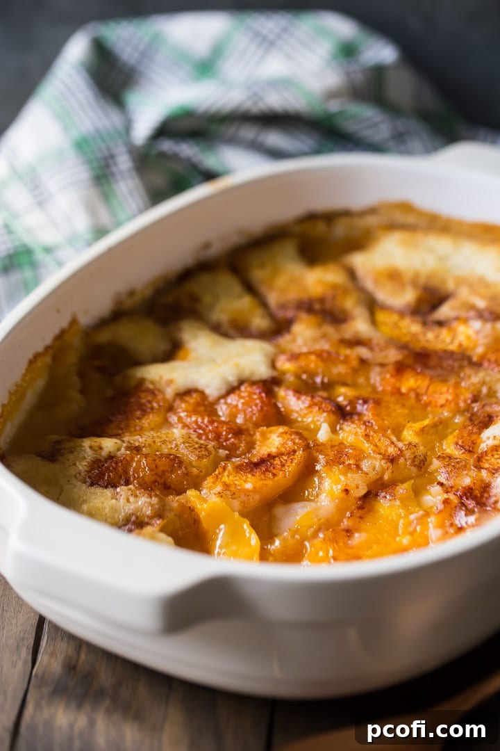 Southern Peach Cobbler Recipe with Cinnamon and Nutmeg