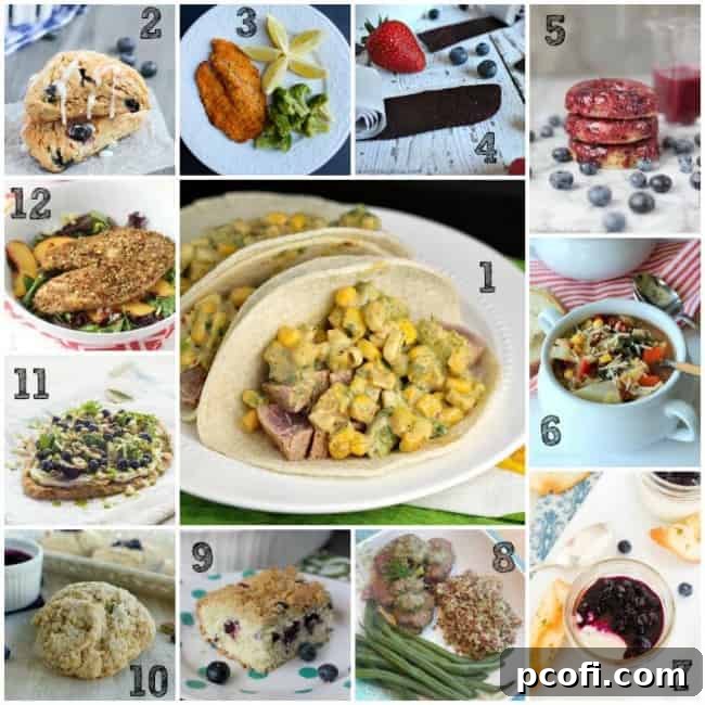 Collage of various dishes created for Mystery Dish August '14, including flatbreads, tacos, and desserts.