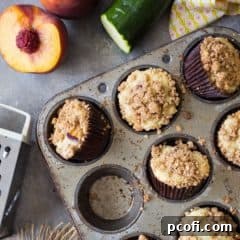 Peach Zucchini Crumb Muffins