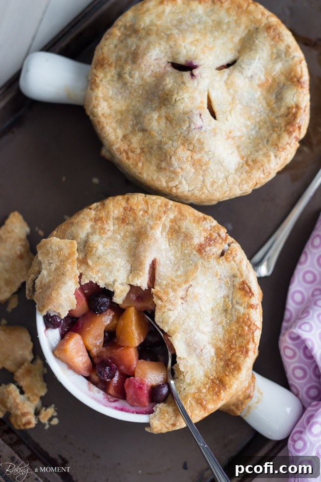 Easy Peach Blueberry Pot Pies Recipe | Summer Dessert