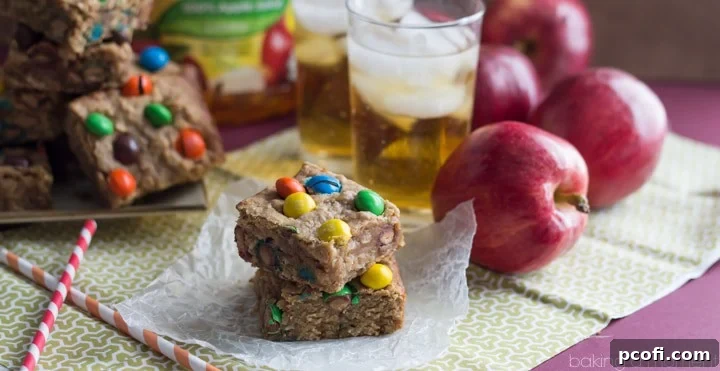 Irresistible Peanut Butter Apple Blondie Bars, perfect for fall snacking. #FlavorofFall