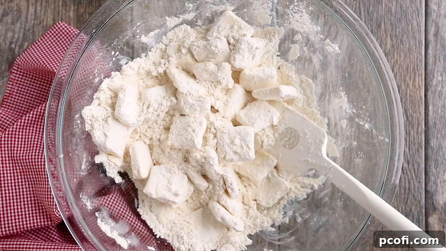 Thinly sliced butter coated in flour and salt.