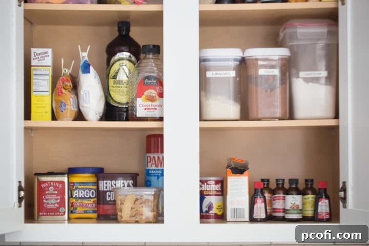 Pantry Basics for Baking: Essential items for your kitchen, from flour to flavorings.