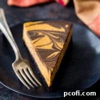 Pumpkin Chocolate Swirl Cheesecake