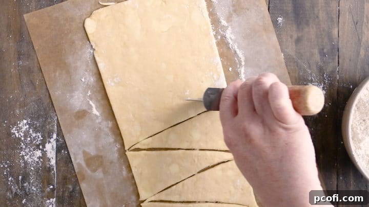Homemade Crescent Rolls: Cutting Dough into Triangles