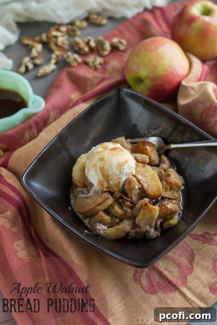 Preparing ingredients for the Apple Walnut Bread Pudding, a must-try Fall dessert.