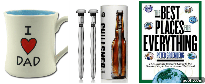 Unique Gift Ideas for Men from Catching Fireflies: 'I Love Dad' Mug, Chillsner Beer Chiller Set, 'The Best Places for Everything' Book