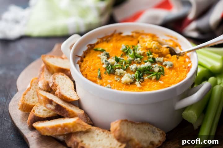 Buffalo Chicken Dip made with real shredded chicken.
