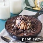 Chocolate Mint Skillet Brownie