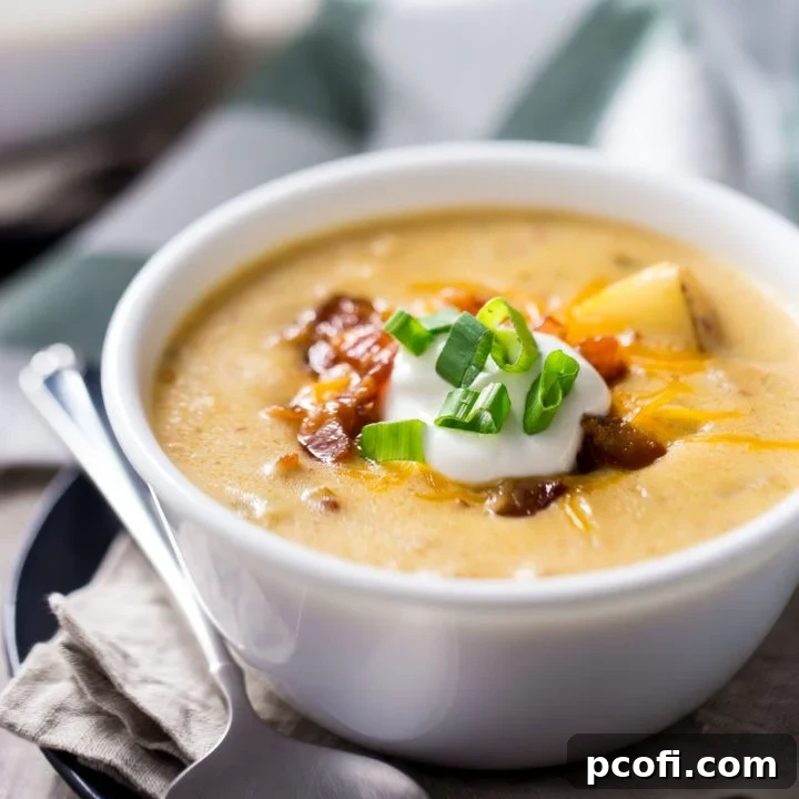 Best Loaded Baked Potato Soup Recipe - A hearty and cheesy one-pot meal