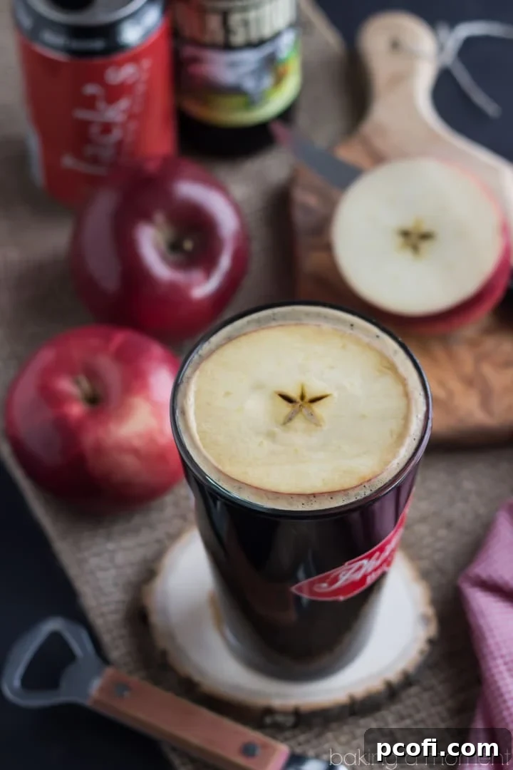 Glasses of Velvet Apple Cocktail ready for serving, perfect for a cozy winter evening or holiday celebration