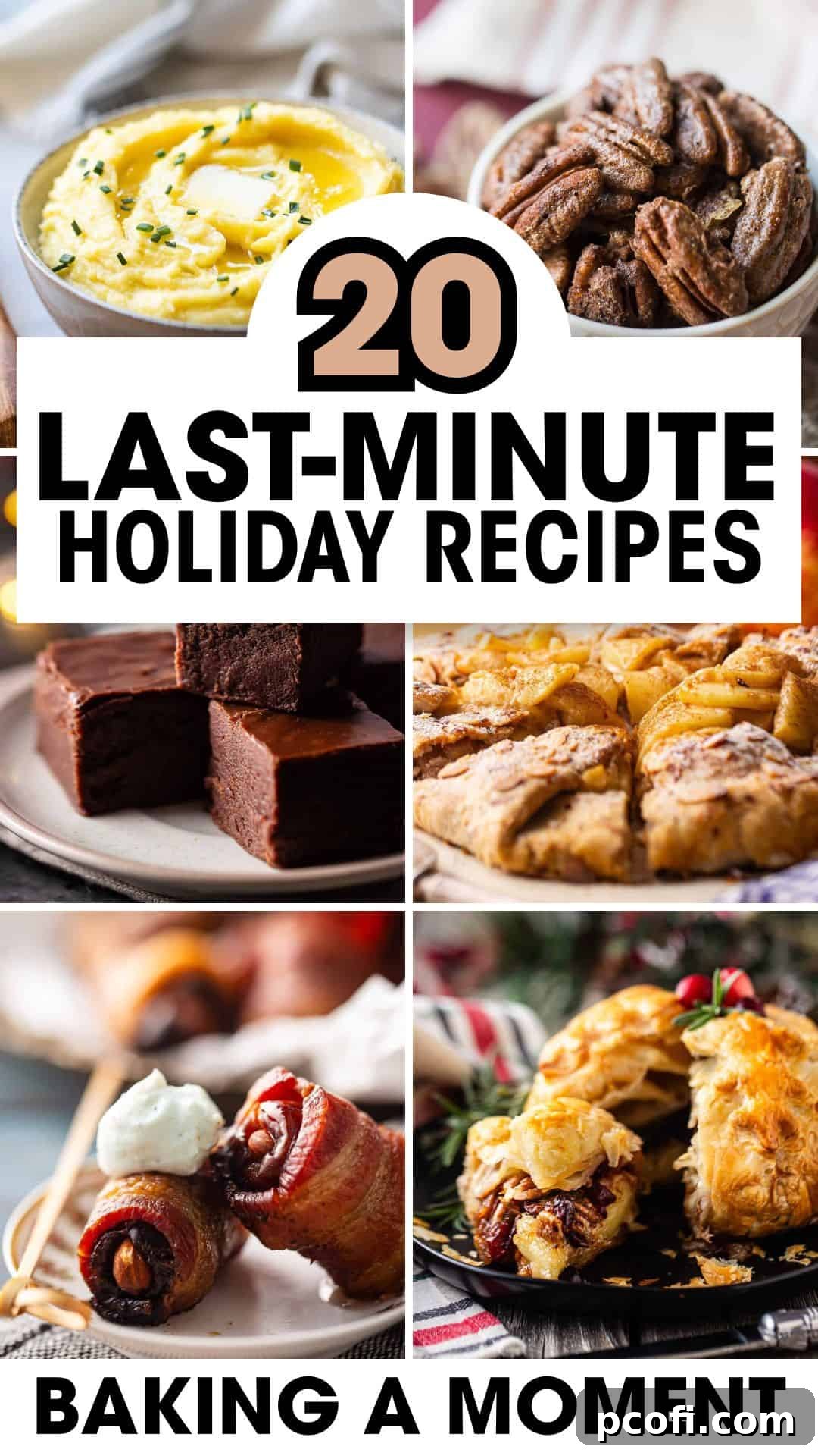 A beautifully decorated holiday table spread with various festive dishes, perfect for a last-minute gathering.