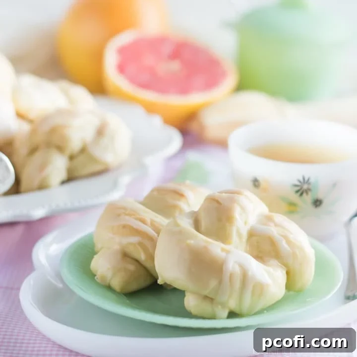 Grapefruit Bowknots - These pillowy soft yeast rolls offer a bright citrus flavor, perfect for brunch or a delightful morning treat.