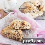 Raspberry Ripple Dark Chocolate Scones