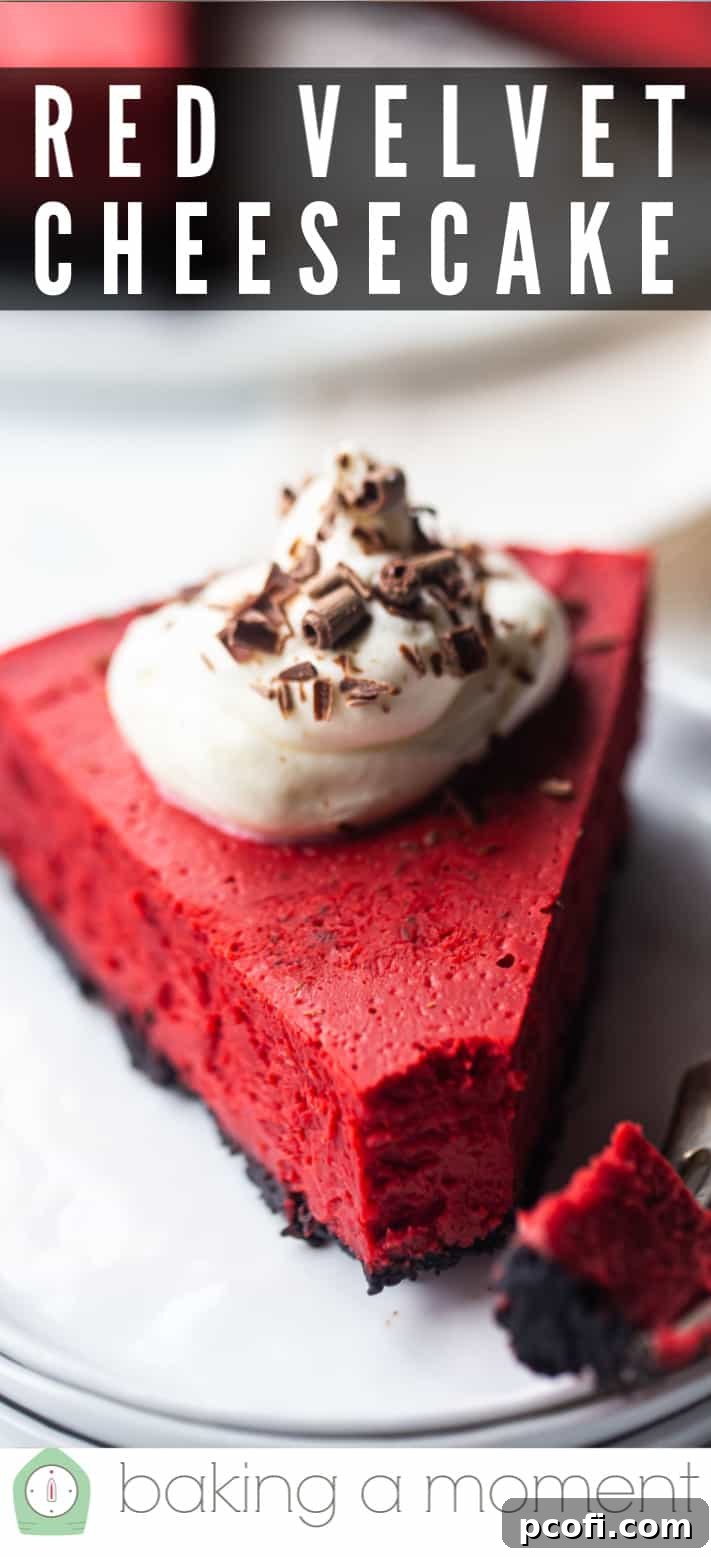 Red velvet cheesecake recipe pin 1.