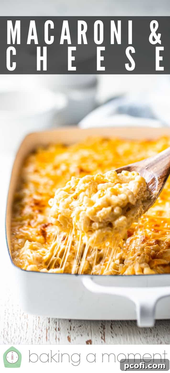 A vibrant and inviting image of creamy mac and cheese, suitable for a Pinterest pin, highlighting its deliciousness.
