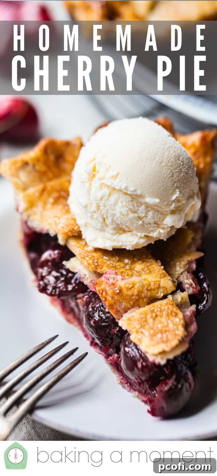 Sour cherry pie recipe. A beautiful, baked sour cherry pie with a golden lattice crust, offering a perfect balance of tartness and sweetness in every bite.