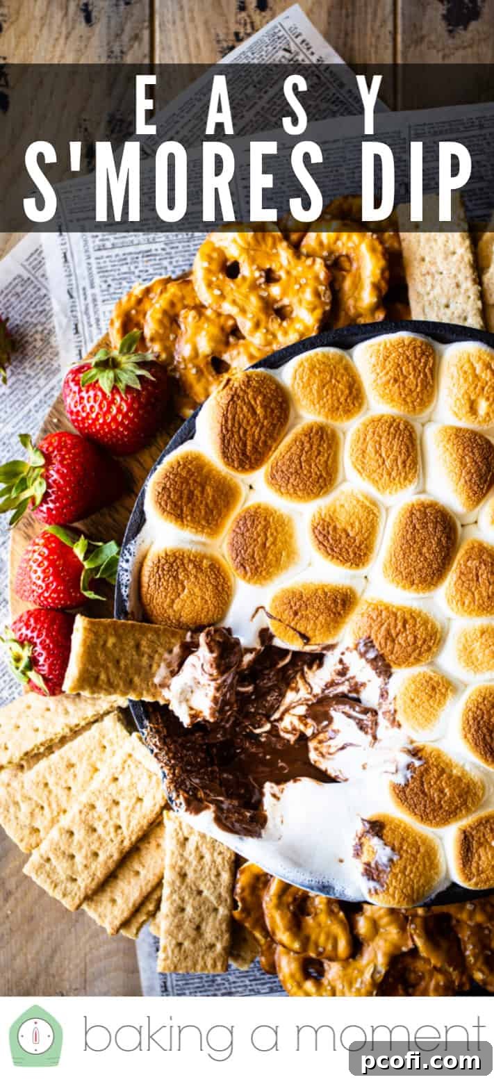 Microwave s'mores dip with graham crackers.