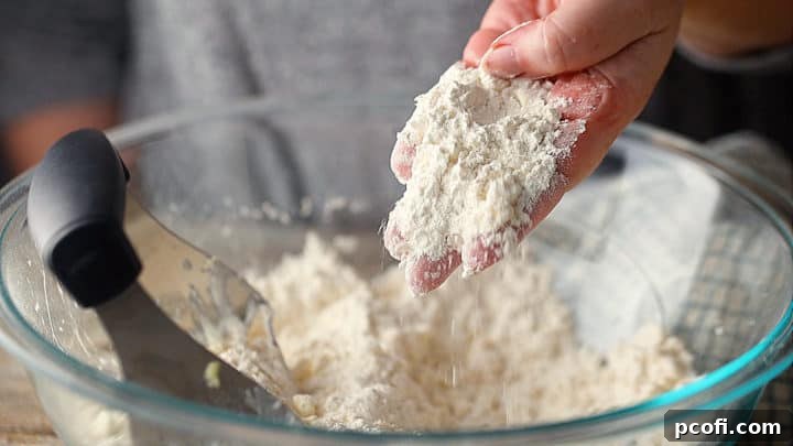 Unbaked shortbread crust, with pea-sized pieces of butter.
