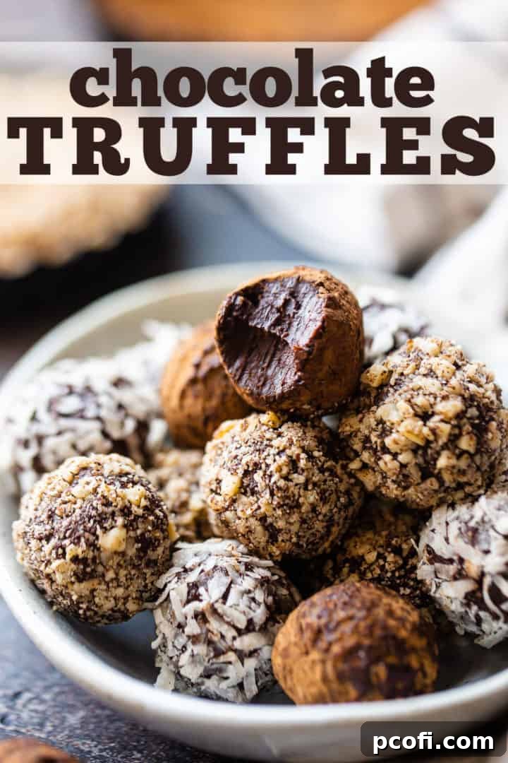 Chocolate truffle recipe, prepared and presented in a bowl with a text overlay that reads "Chocolate Truffle Recipe."