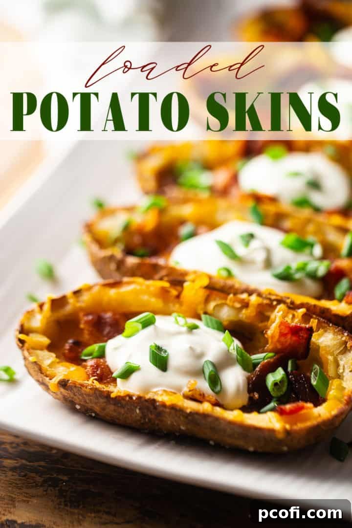Potato skins recipe prepared and served with sour cream and sliced green onions, ready to be enjoyed.