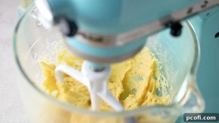 Smooth, sticky, and stretchy choux pastry dough after all eggs have been incorporated, ready for piping.