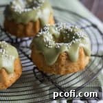 Matcha Almond Mini Bundt Cakes