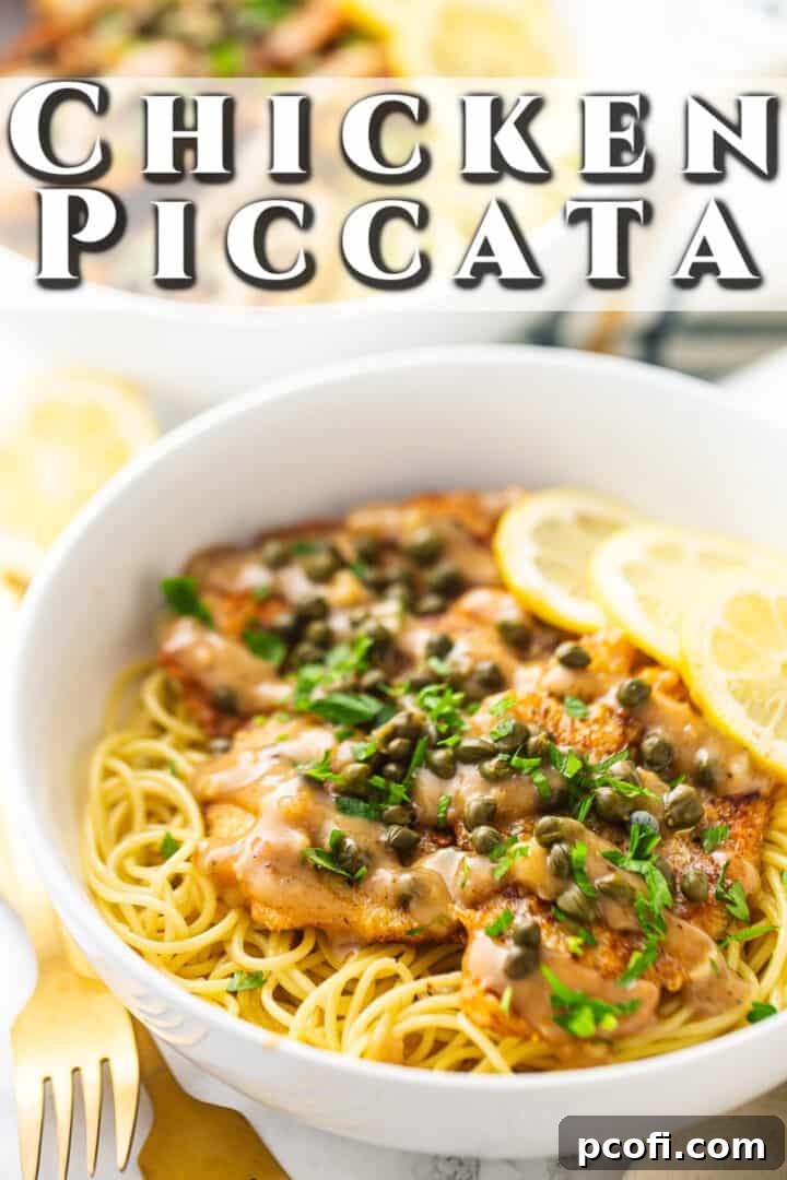 Two bowls of homemade chicken piccata served over pasta, ready to eat.