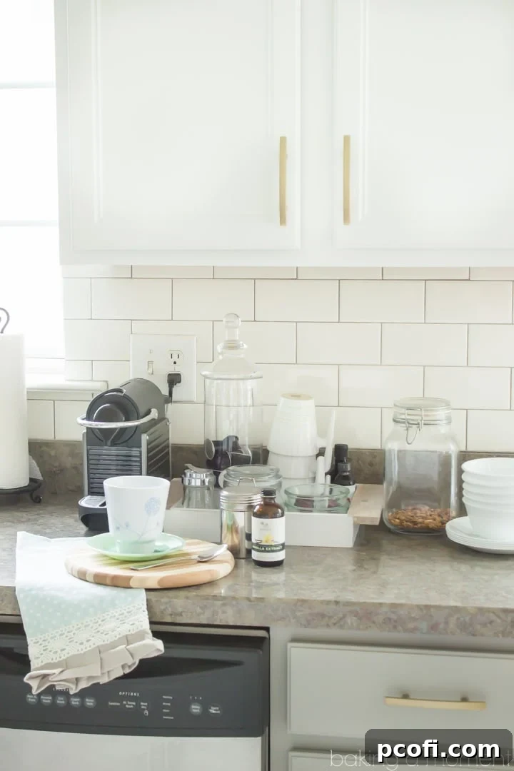 Transformed kitchen showcasing the new paint colors and overall brighter ambiance