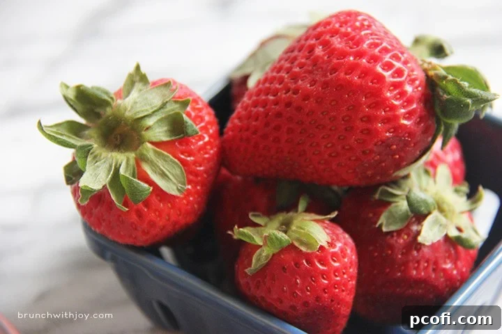 Ingredients for Strawberry Moscato Slush: fresh strawberries, Moscato wine, and other cocktail components.