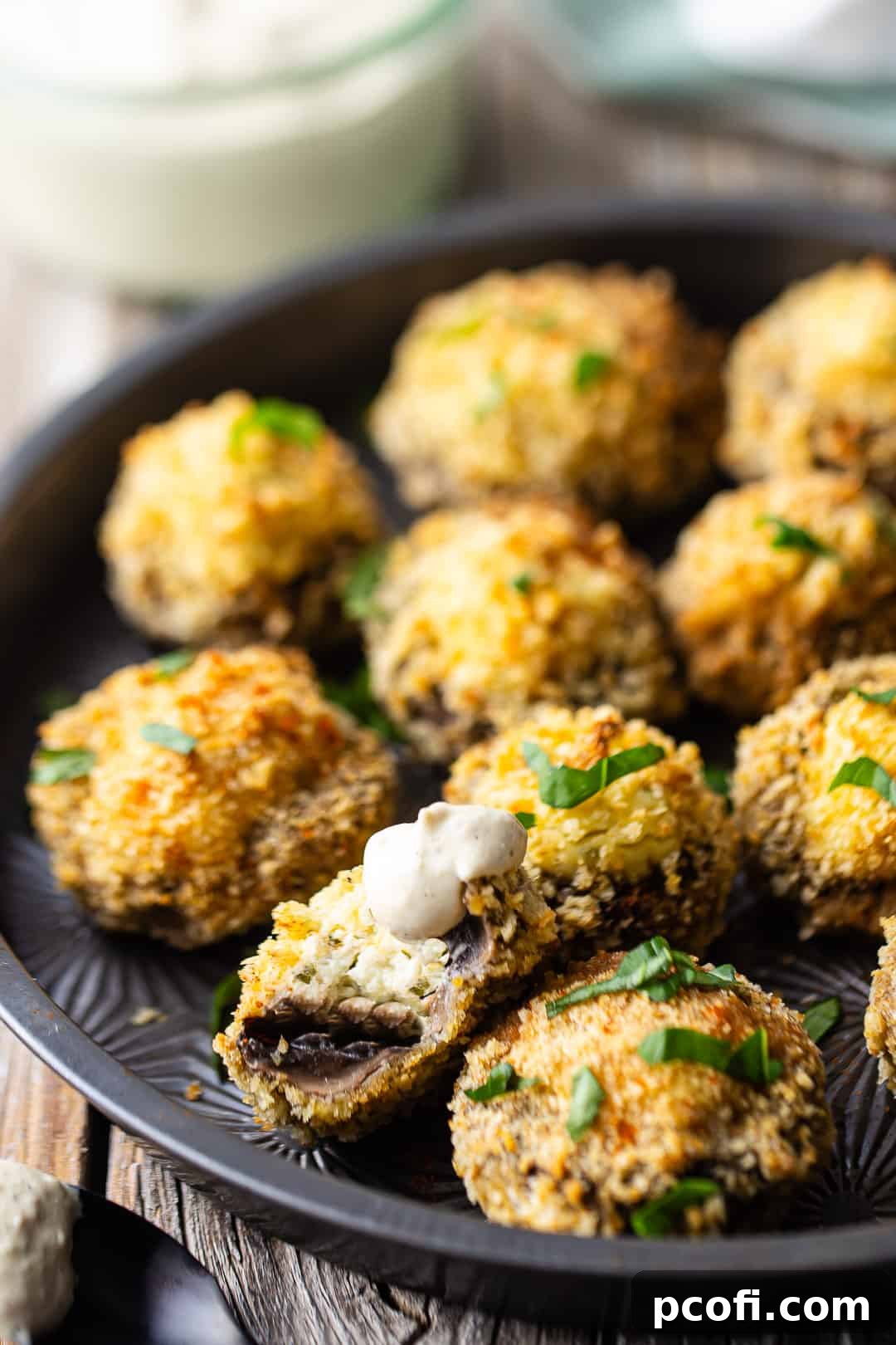 Stuffed mushroom recipe with Boursin cheese.