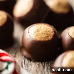 Buckeye recipe, prepared and presented on a distressed wood surface.