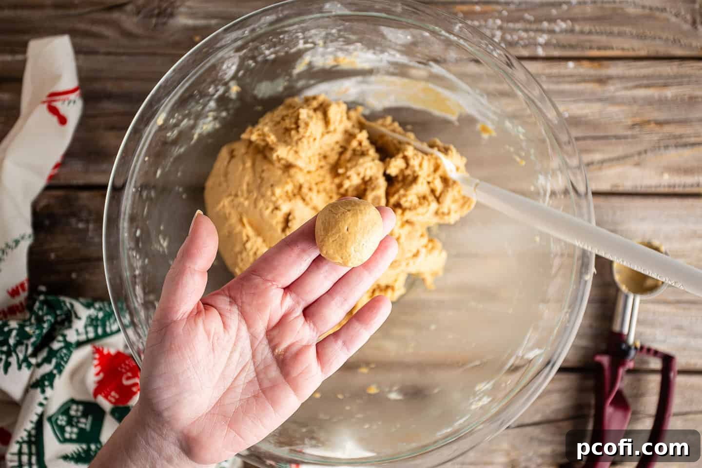 Rolling buckeye balls with clean hands.