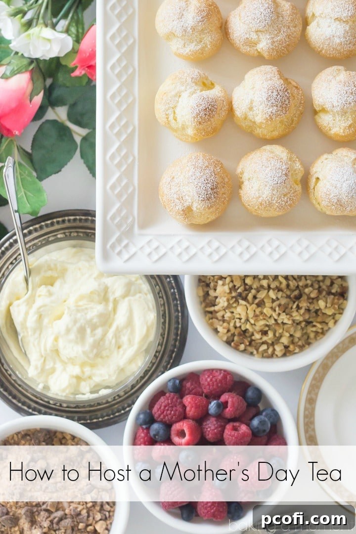 How to host a Mother's Day tea party featuring a delightful DIY Cream Puff Bar