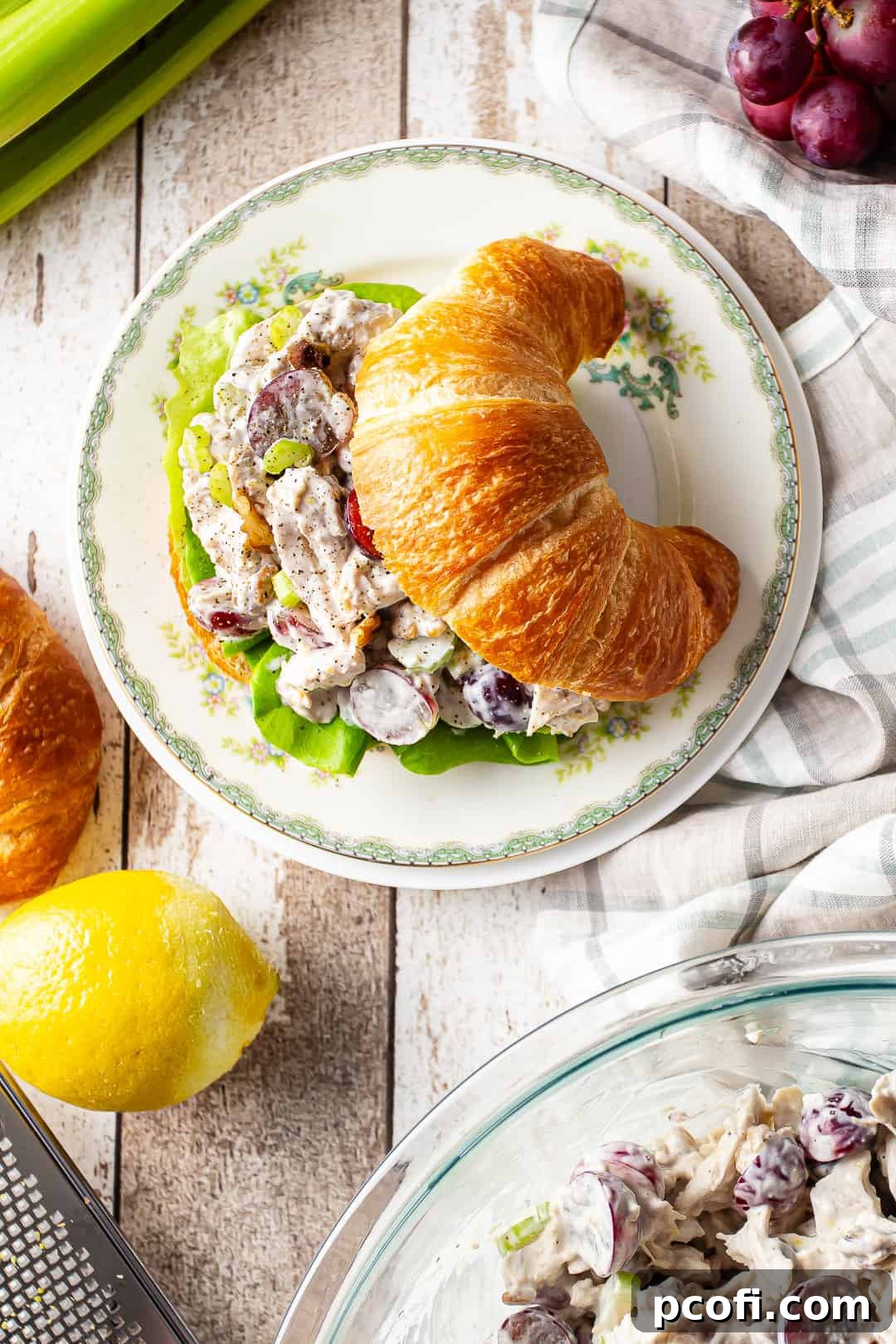 Chicken salad recipes prepared and served as a sandwich.