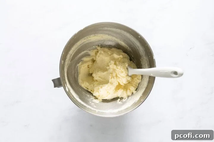 Lemon cookie batter after the eggs have been added