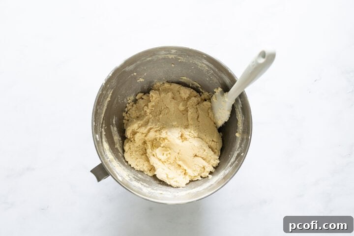 Lemon cookie batter after the dry ingredients have been added